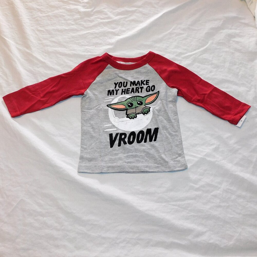 Baby Valentines Day Long Sleeve Shirt Star Wars Grogu Baby Yoda 12 & 18M NEW
